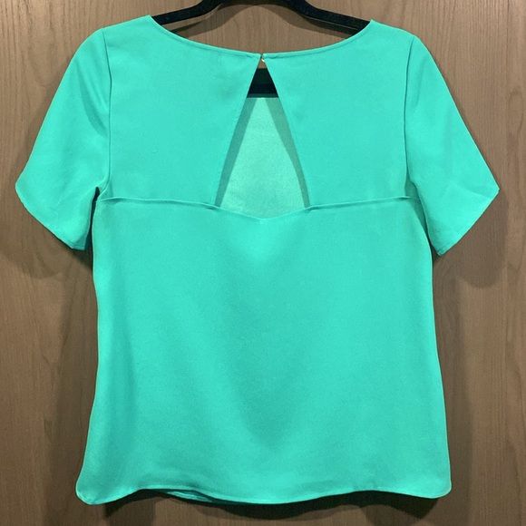 Ann Taylor Teal Triangle Open Back w/ Single Button Closure - Picture 2 of 10